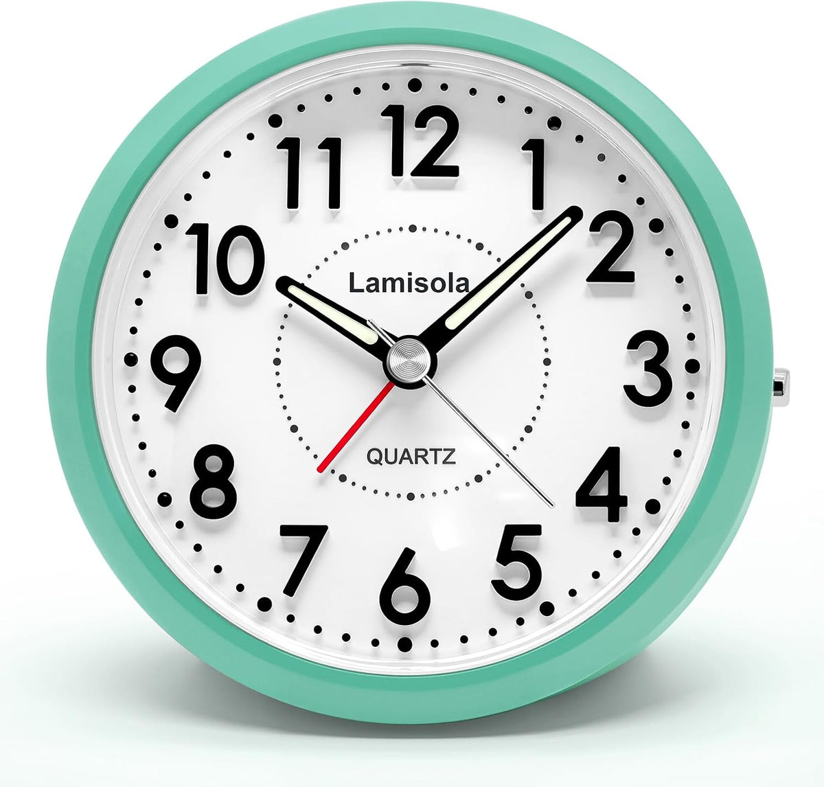 Lamisola 4 Inch Alarm Clock for Bedrooms, Small Analog Desk Clock, Black