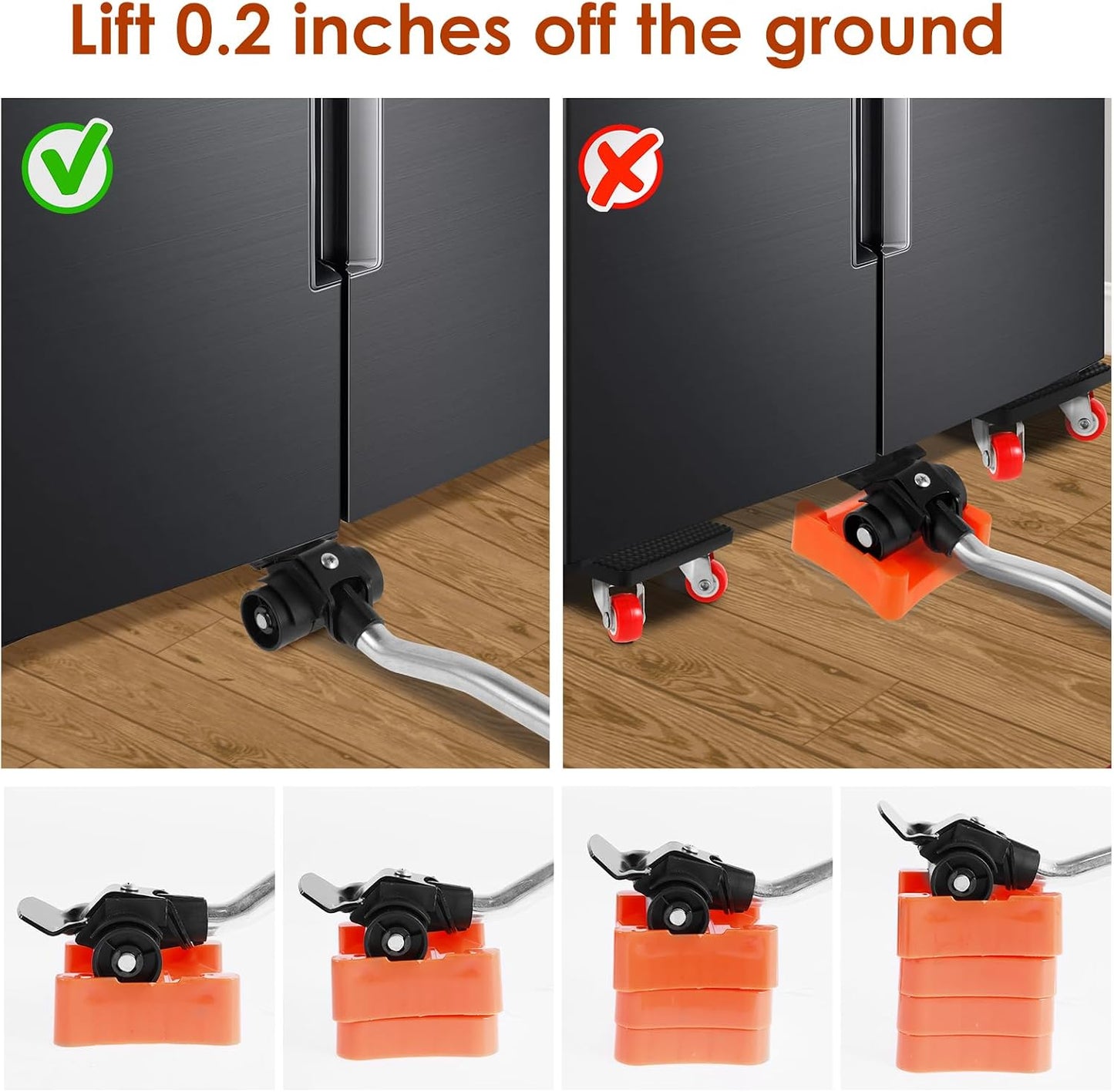 4 PCS Furniture Dolly Furniture Movers, 360° Rotation 4 Wheels Furniture Lift Mover Tool, 880 Lbs Capacity Furniture Moving Sliders,Carbon Steel Furniture Lifter Set for Sofa Fridge Cabinet Appliance