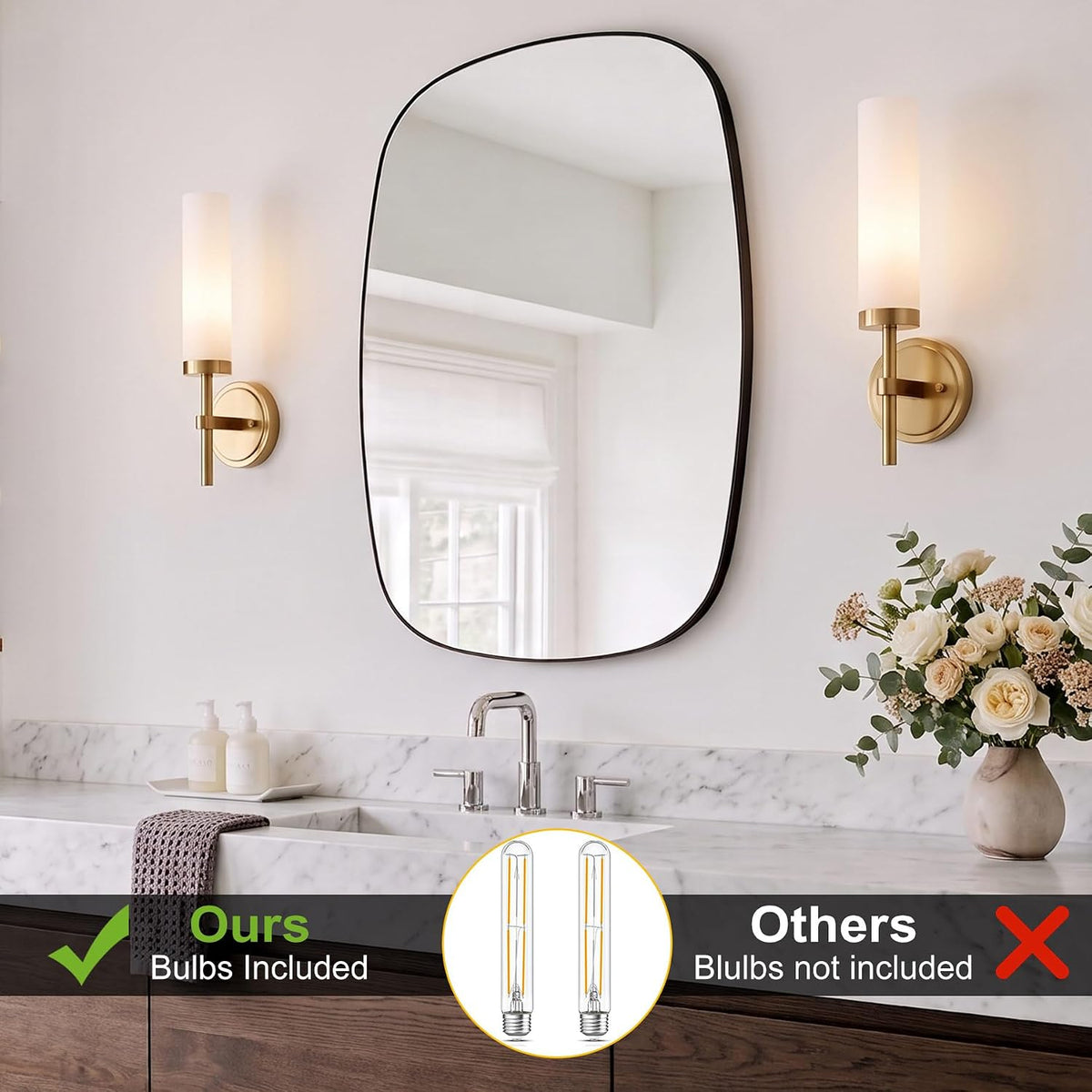 Wireless Wall Sconces with Remote Control, Battery Operated Wall Sconce Set of 2, Black & Gold Rechargeable Dimmable Wall Light for Bedroom Living room Bathroom Hallway Entryway Stairwell, 3000K