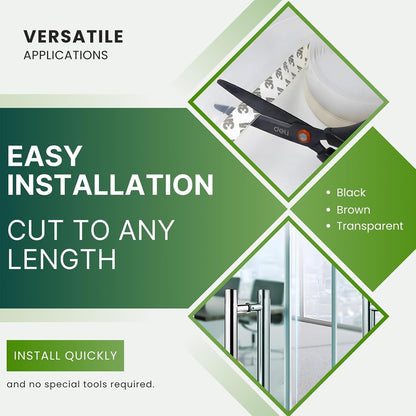Weather Stripping Door Seal - Updated 1.4in Door Draft Stopper | Silicone Seal Strip for House and Glass Shower Doors for Windows Gaps of Collision and Side, Window Insulation for Winter