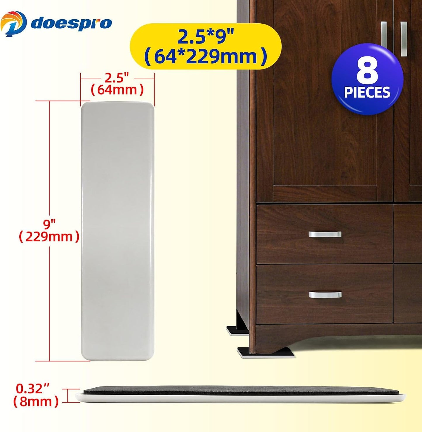 40PCS 1.4" Furniture Sliders for Hardwood Floors & Carpet, Self-Stick | PE Round Furniture Pads & Chair Glides for Hardwood Floors, Floor Protectors for Moving Furniture & Kitchen Appliances Easily