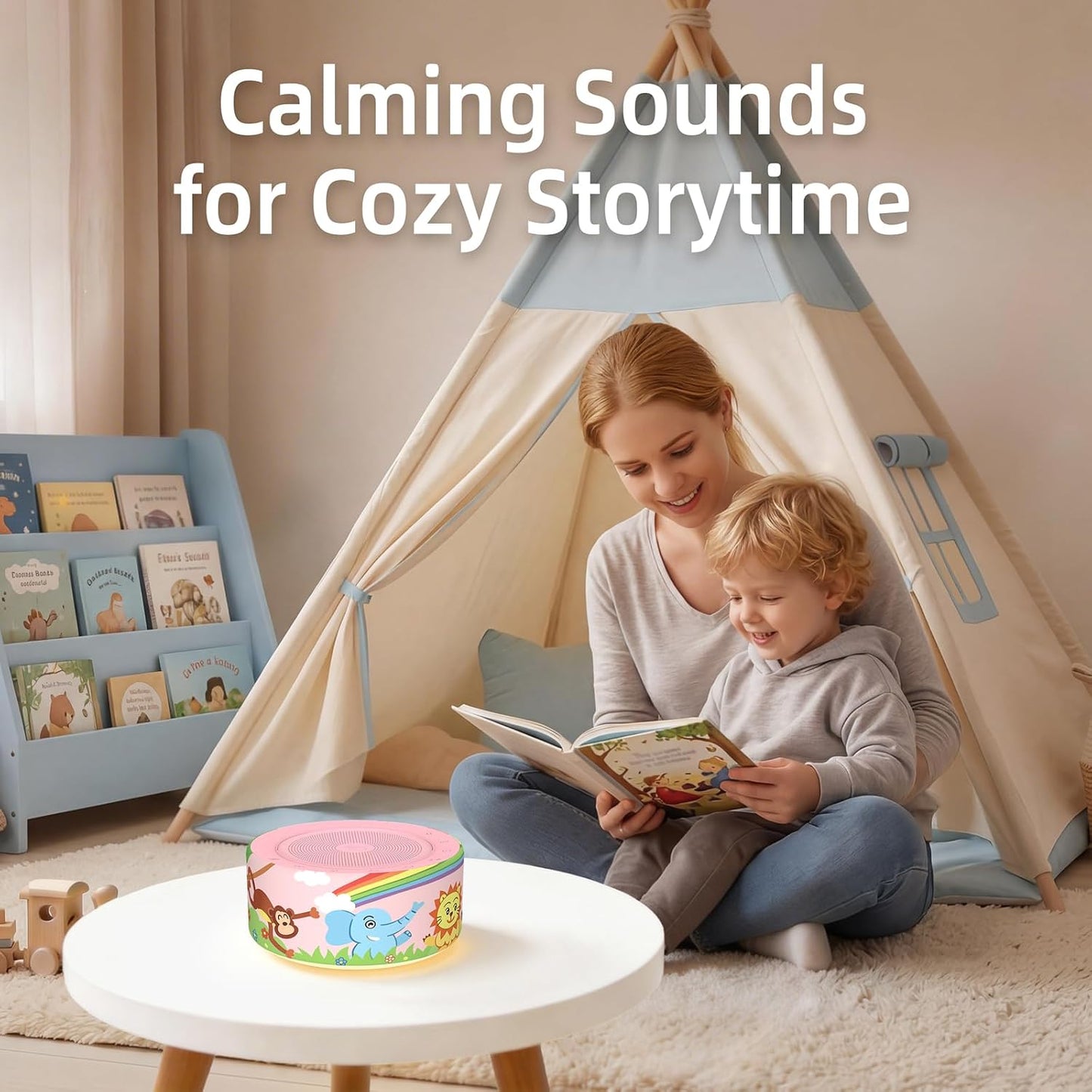 Kipcush White Noise Machine for Baby & Adults, 30 Soothing Sounds, Sleep Sound Machine with 8 Color Night Light, Memory Function, White Noise for Sleeping, Nursery, Office, Travel & Relaxation