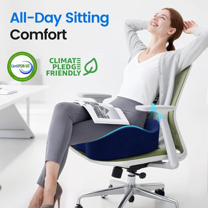 Seat Cushion, Non-Slip Memory Foam Chair Cushion for Taibone, Black/Large | Chair Pillow with Handles for Car Office Chair, Tailbone/Sciatica Easing& Post-Surgery Recovery Chair Cushion
