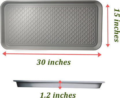 Large Multifunctional Boot Tray 2 Pack Boot Mat Washable Indoor or Outdoor Tray Mat Doormats for Shoes Boots Plants Pots Paint Tins Pet Bowls Car Storage, 30 x 15 x 1.2 Inches