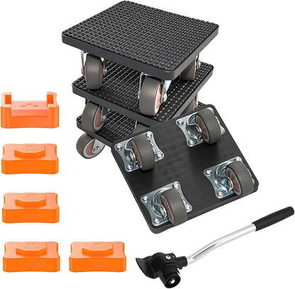 New Upgrade Furniture Sliders Furniture Movers with 4 Wheels, Furniture Lift Mover Tool Set with 360° Rotatable, Furniture Dolly for Moving Heavy Duty Sofa, Bed, Maximum Load 850LBS