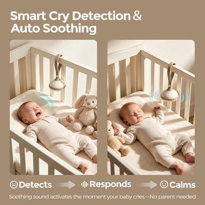 White Noise Machine for Baby, 9 Sounds Beige, Cry Detection Portable Travel