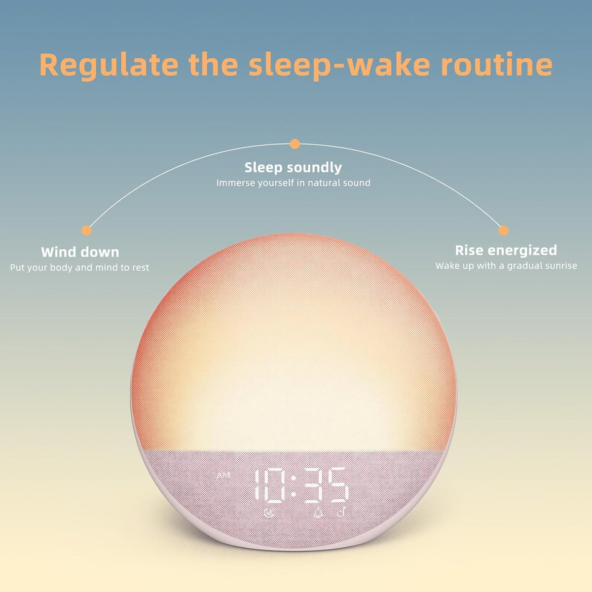 Odokee Sunrise Alarm Clock White Noise Machine: Natural Wake Up Light