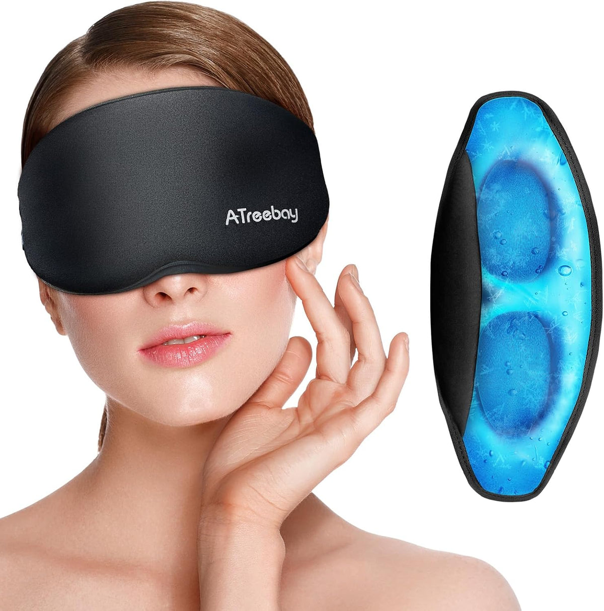 Cooling Eye Mask, Cold Eye Mask for Puffiness, Reusable Ice Eye Masks for Dark Circles And Puffy Eyes, Relieve Your Migraines and Headaches with Gel Eye Masks Therapy, Long-Lasting Comfort, Light Blue