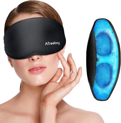 Cooling Eye Mask, Cold Eye Mask for Puffiness, Reusable Ice Eye Masks for Dark Circles And Puffy Eyes, Relieve Your Migraines and Headaches with Gel Eye Masks Therapy, Long-Lasting Comfort, Light Blue