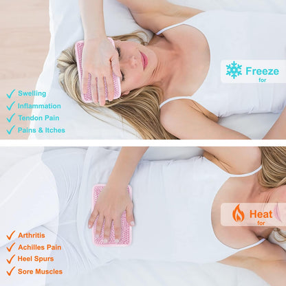 Gel Ice Packs for Injuries Reusable 2 Packs Hot Cold Gel Wrap with Strap
