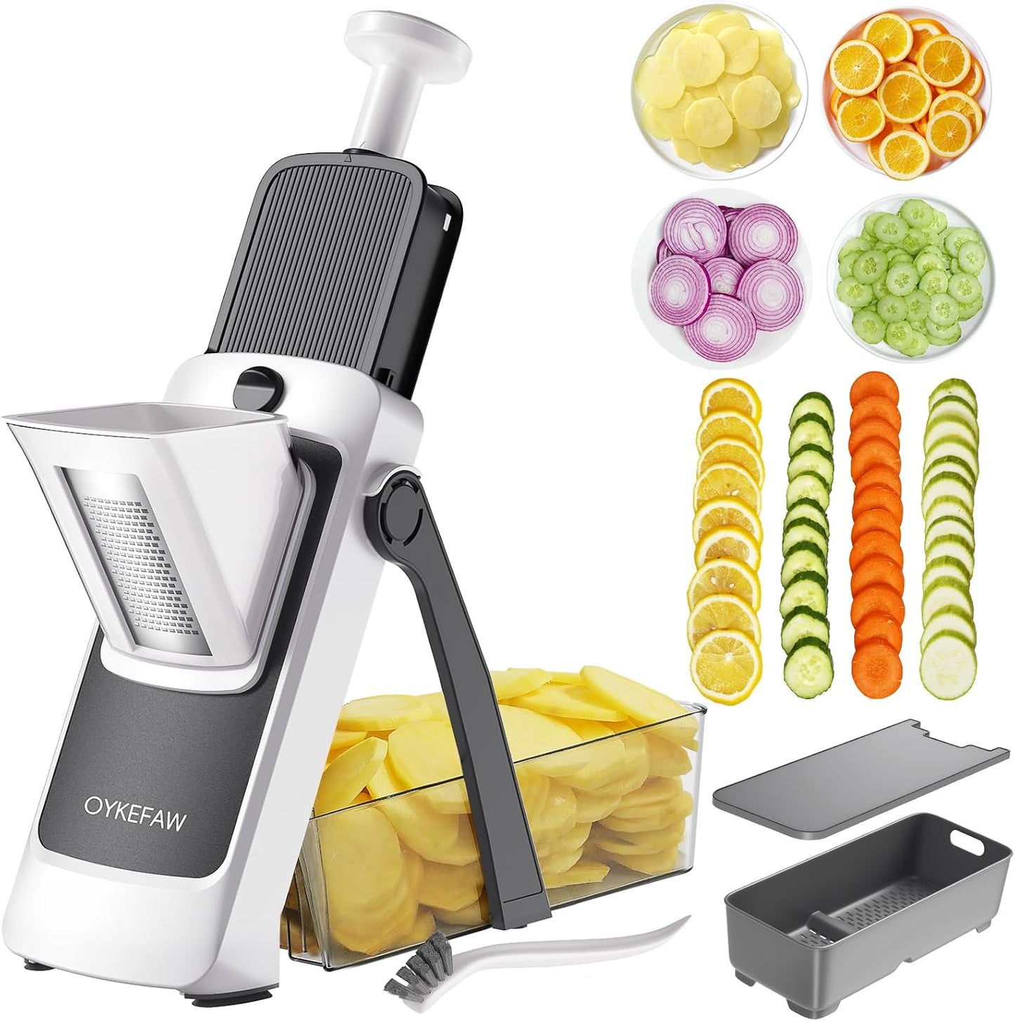 Safe Mandoline Slicer for Kitchen, Potato Slicer for Chips,Vegetable Cutter | Potato Slicer for Chips, 6 in 1 Vegetable slicer with Thickness Adjuster, Faster Kitchen Slicer for Meal Prep (Only Slice)