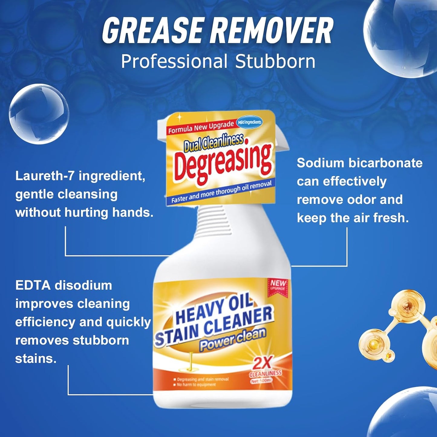 Eadwe Kitchen Heavy Oil Cleaner, 2025 Upgrade All Purpose Kitchens Heavy Oil Cleaning Agent, Grease Remover, Multipurpose Kitchen Cleaner Spray for Countertops, Ovens, and Appliances (1)