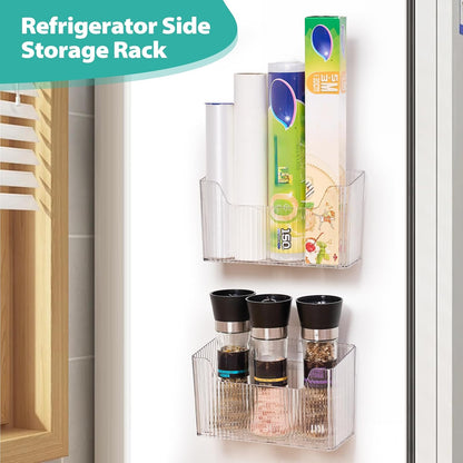 Sinnsally 2 Pack Cabinet Door Organizer,Self Adhesive Lid Organizers Inside Cabinet Storage Boxes,Hanging Storage Basket Organizer Wall Mounted Pantry Caddy Cup Holder for Kitchen,Fridge,Bathroom