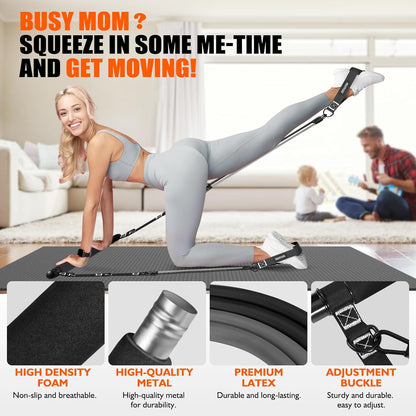 KUTIZE Pilates Bar Kit with Resistance Bands, Pilates Equipment, Multifunctional Pilates Bar for Women & Men, Pilates kit for Hip, Back, Arm, Full-Body Workouts, Home Gym Strength Training Equipment