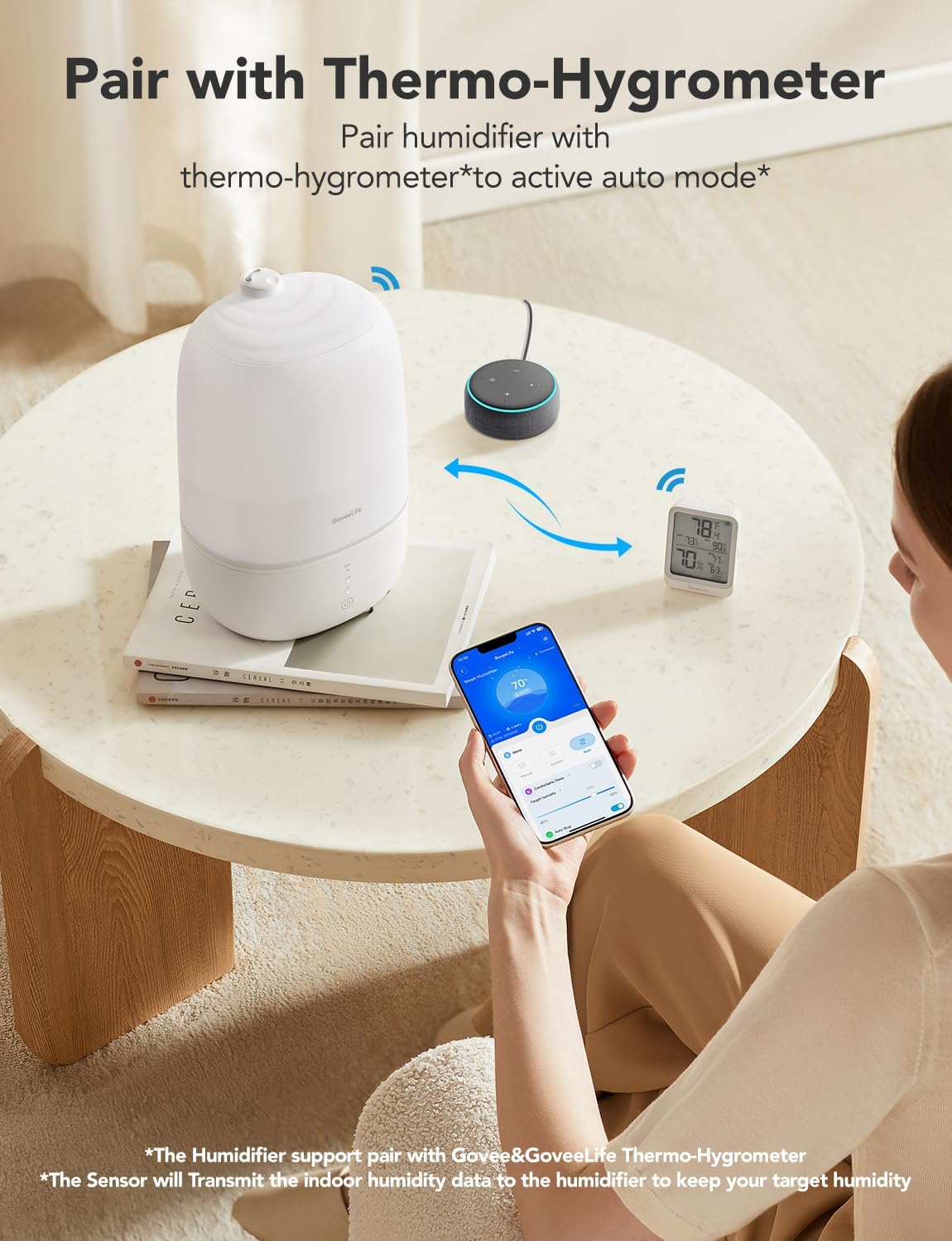GoveeLife Smart Humidifiers for Bedroom, 3L Top Fill Cool Mist Humidifier
