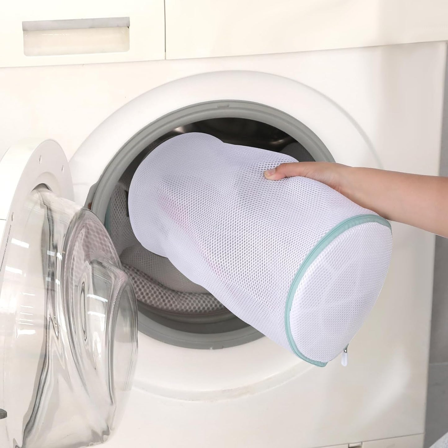 Shoe Washing Machine Bag, Laundry Bag for Sneakers, Orange, 7x15 | Bag to Wash Shoes in Washer and Dryer, for Tennis, Footwear, Trainers, Slippers, Prevent Tangling, Honeycomb Mesh