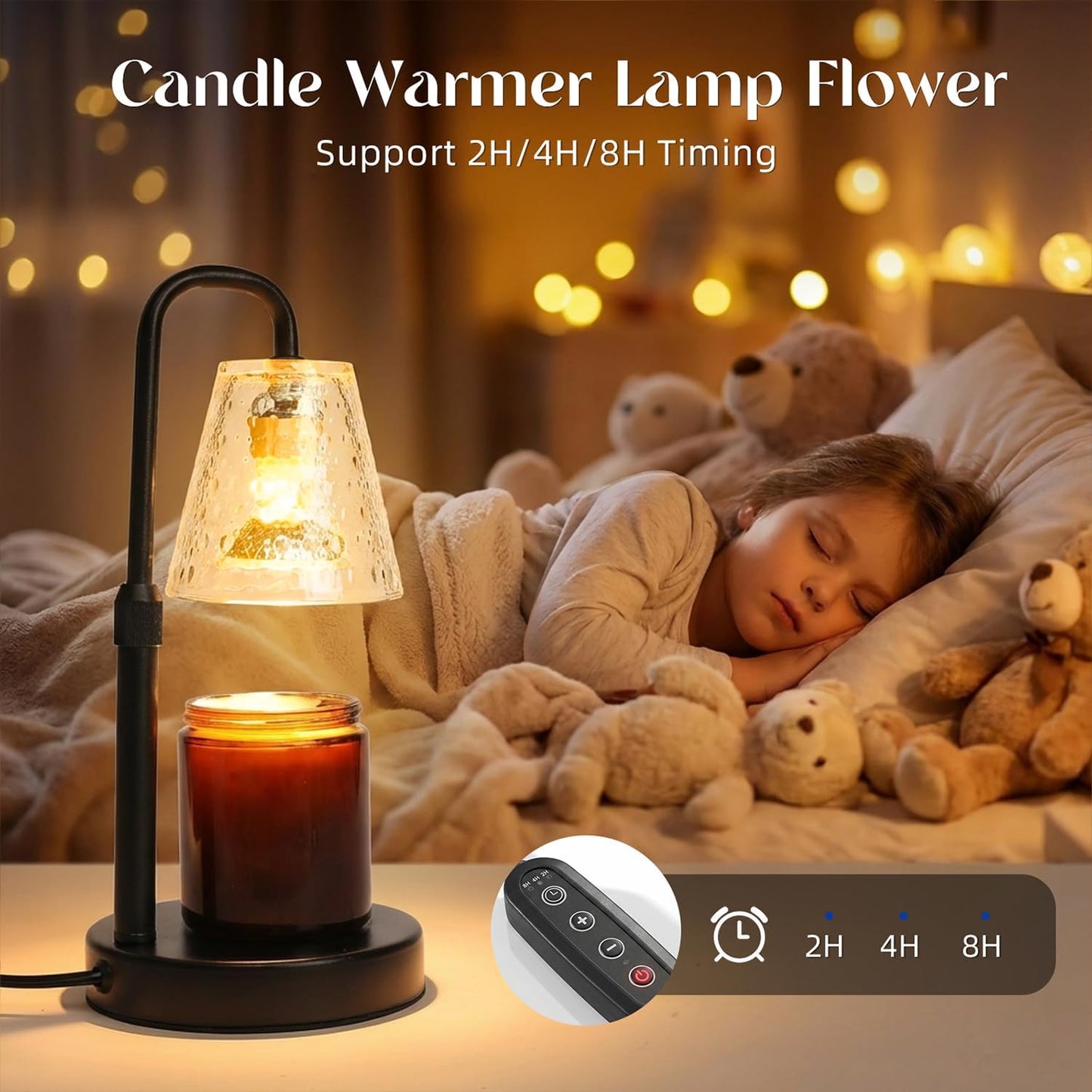 Glimra Candle Warmer Lamp, Candle Warmer Lamp with Timer, Dimmable | for Jar Candles Candle Warmer Birthday Gifts,for Mom Women Friend Sister,Office Apartment Dorm Room Home Decor Black