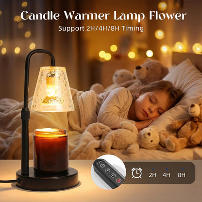Glimra Candle Warmer Lamp, Candle Warmer Lamp with Timer, Dimmable | for Jar Candles Candle Warmer Birthday Gifts,for Mom Women Friend Sister,Office Apartment Dorm Room Home Decor Black