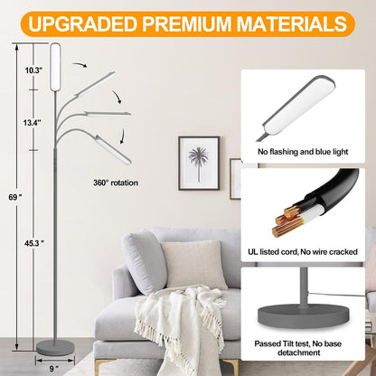 marctronic Floor Lamp, 18W 1800LM Super Bright LED Floor Lamp with Remote & Works with Smart Plug, Dimmable Timing Eye Caring Reading Lamps Floor Standing for Living Room Bedroom Office
