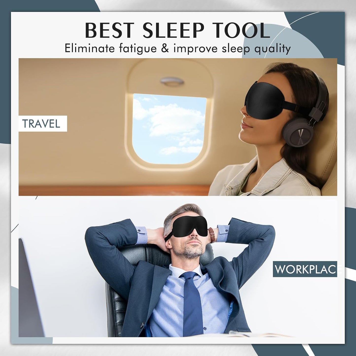 Bonuci 20 Pack Sleep Mask Blackout 3D Eye Mask for Ultralight Sleeping Night Blindfold Eye Covers with Adjustable Strap for Men Women Travel Gift Back and Side Sleeper (Dark Purple)