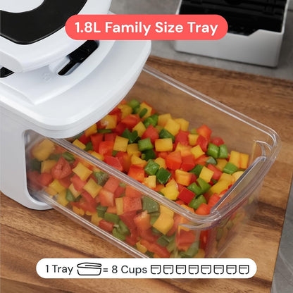 Fullstar Pro XL Vegetable Chopper & Mandoline Slicer w Pull-Out Catch Tray | 6 in 1 Veggie, Onion & Fruit Slicer, Dicer & Grater with Sharp Stainless Steel Blades - XL Food Prep Set (Black)