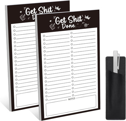 Thboxes 2 Pack Grocery List Magnet Pad for Fridge, 120 Sheets, Pen Holder | 4.5x7.5In Magnetic Grocery List Pad for Fridge, Full Back Shopping Checklist, Notepad for Kitchen, Home Office, Parents, Kids
