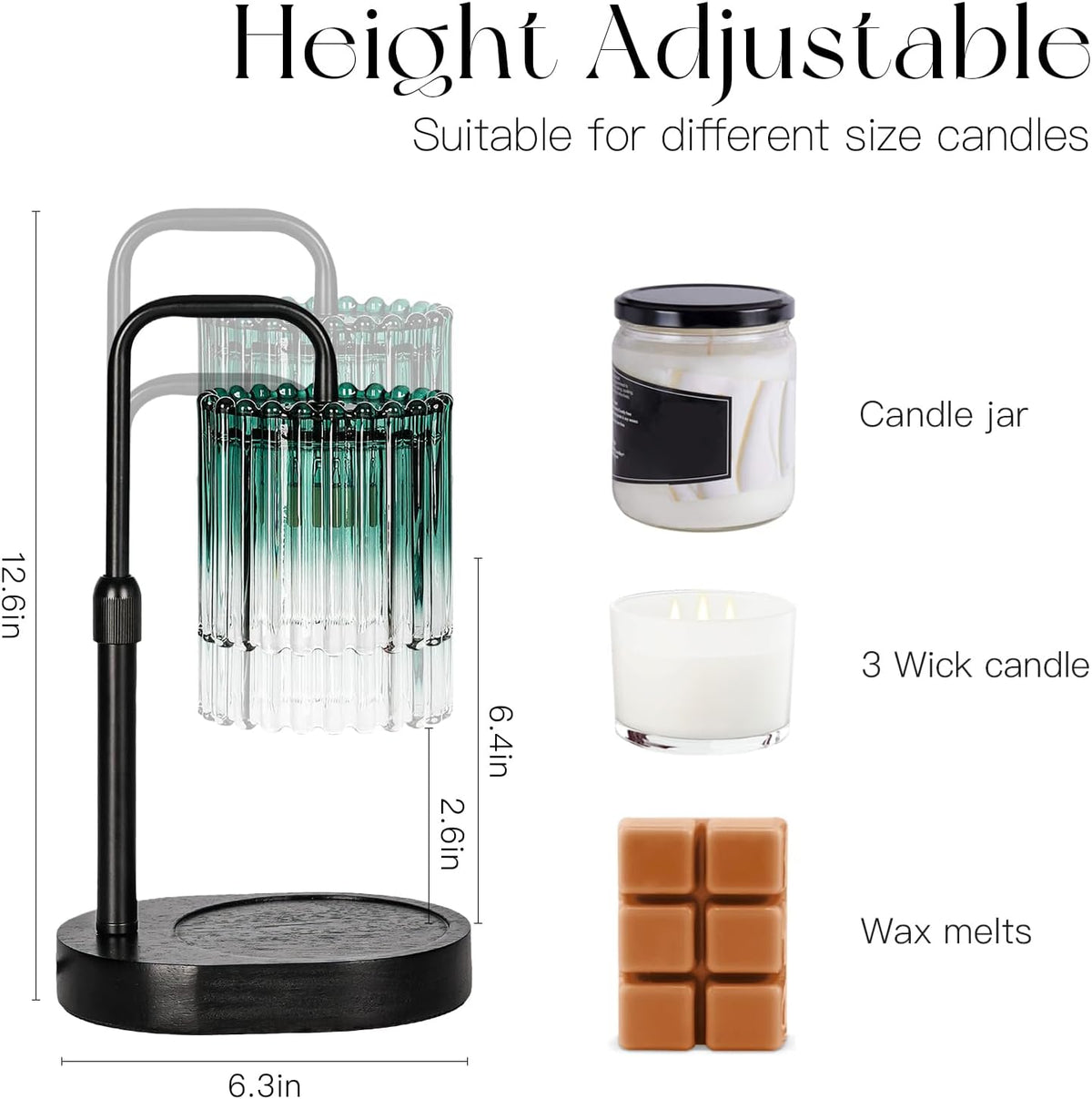 Candeldo Candle Warmer Lamp with Timer: Black Wax Melt Warmer