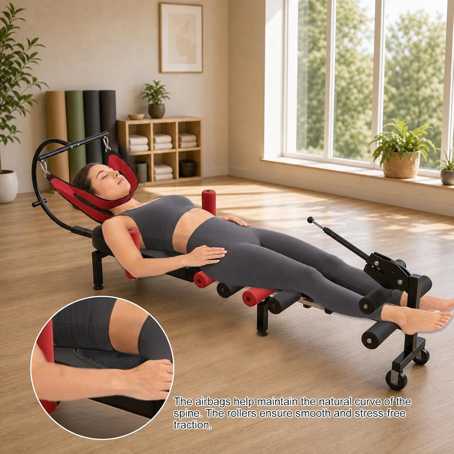 Professional Electric Traction Table, Spinal Cervical Decompression | Traction Bed for Spine Stretching, For Home Use, Back Pain Relief Device, Remote Control, Adjustable Settings