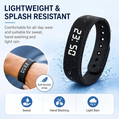 Vibrating Alarm Wristband for Heavy Sleepers with 3 Alarms | Silent Wrist Vibration / Ideal for Couples, Roommates and Shift Workers / Dorms and Travel