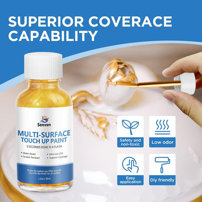 White Touch Up Paint High-Gloss Multi Surface Acrylic White Touch Up Paint Pen Scratch Repair for Metal,Walls,Cabinets,Appliances,Wood,Door,Furniture,Enamel 1.5 Fl Oz