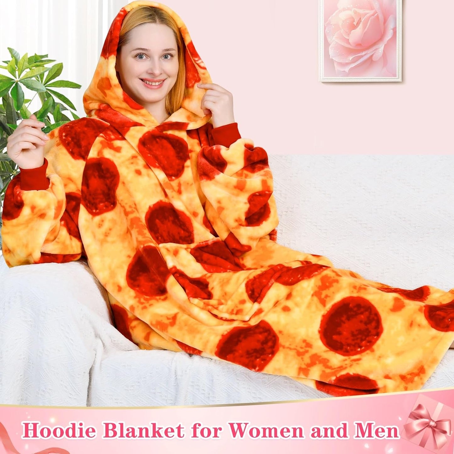 Wearable Blanket Sweatshirt Gifts for Women and Men, Warm and Cozy Giant Blanket Hoodie, Thick Flannel Blanket with Sleeves and Giant Pocket - Dark Gray
