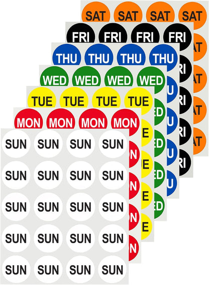 1 Inch Assorted Removable Week Kit Day Labels, 420/Pack | Removable Day-Of-Week Food Rotation Labels for Kitchens, Restaurants, Catering, Meal Prep and Inventory Made in USA