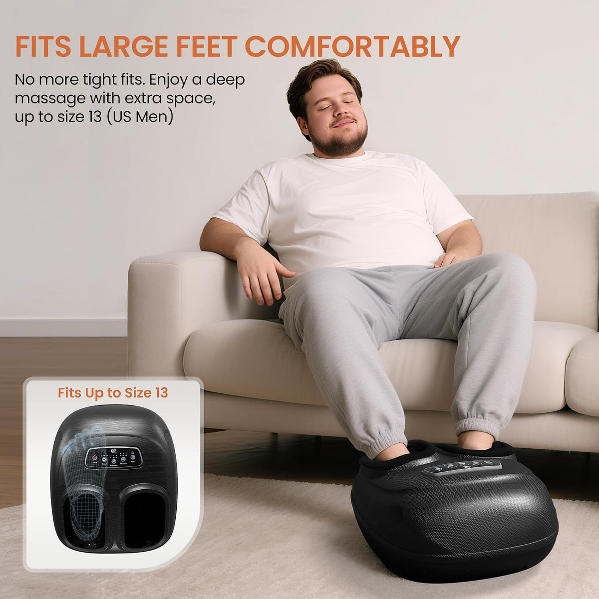 CILI Shiatsu Foot Massager with Heat and Compression, Kneading, Rolling,Electric Feet Massager for Plantar Fasciitis, Neuropathy, Feet Heater, Foot Warmer for Women, Size Up to 14"