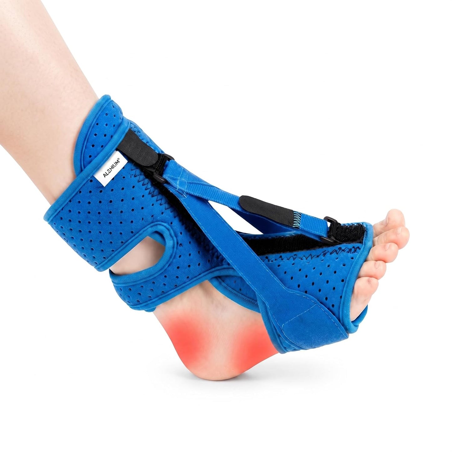 Plantar Fasciitis Night Splint, Adjustable Foot Drop Brace for Achilles Tendon Support, Sleeping Stretch Boot for Heel Pain Relief, Soft Day Night Ankle Support for Men Women (1PC-Black)