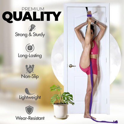 Pilates Stretching Strap with Door Anchor for Flexibility Training | Improve Leg Flexibility, Core Stability and Posture Alignment - Ideal for Pilates, Stretching, Mobility and Home Workouts