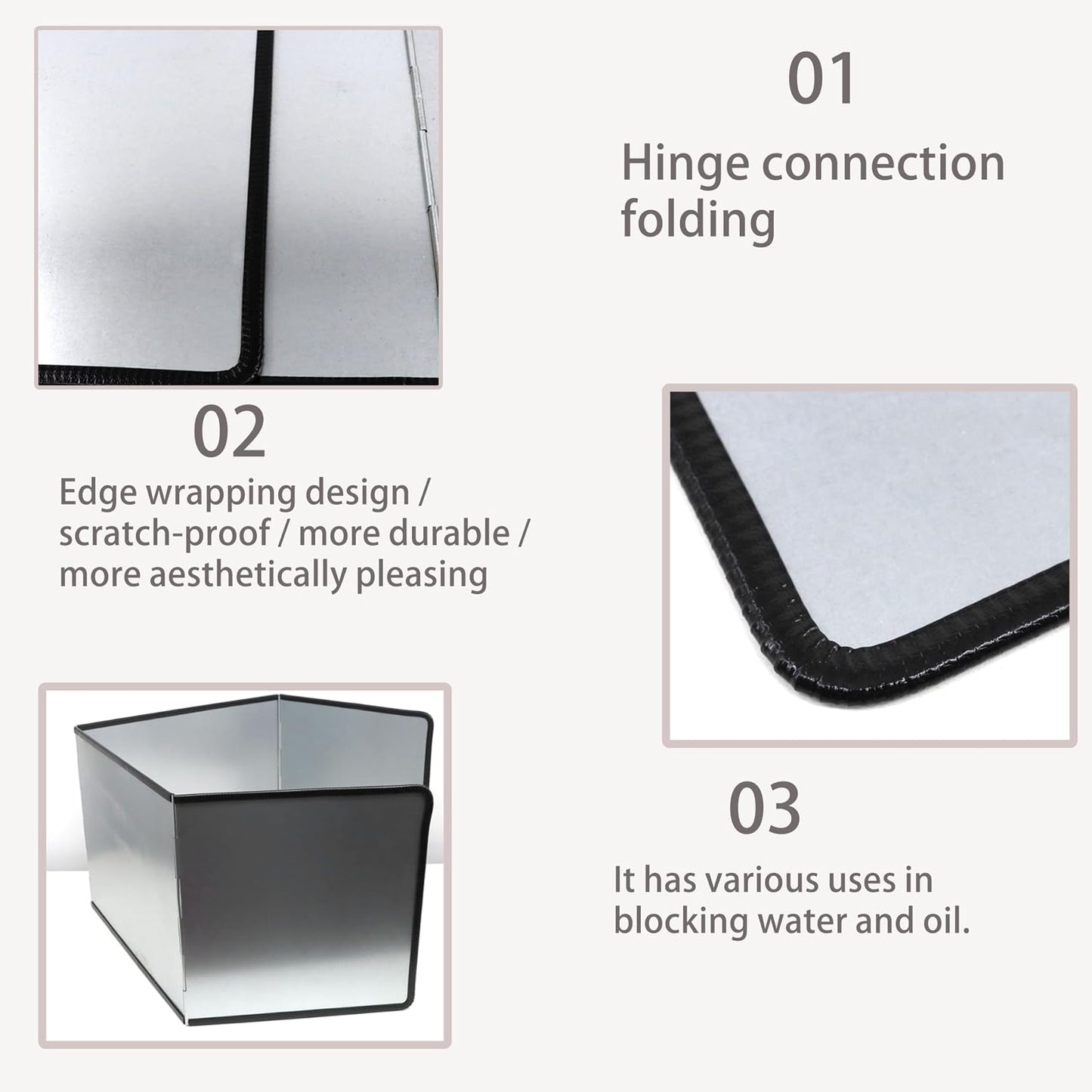 4-Sided Stainless Splatter Guard for Frying Pan | Rustproof steel, full grease shield, foldable, easy clean for kitchen frying