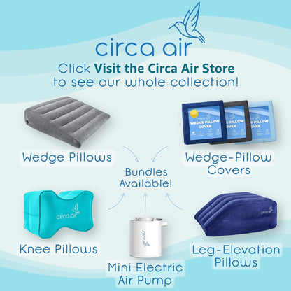 Circa Air Inflatable Leg Elevation Pillows for Swelling and Edema Relief, Travel Wedge Pillow for Legs, Foot Ankle Knee and Lower Back Pain Support, After Surgery Products