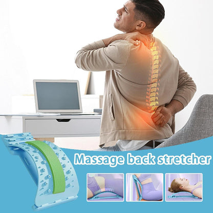 Lower Back Stretcher 3-Level Adjustable Lumbar Spine Massager Corrector | Back Board Stretcher Muscle Release Fitness Body Recovery for Men Athlete Sleeping Exercise Yoga Workout Home