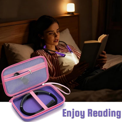 Case for Glocusent Vekkia LITOM LEDGLE TAKKUI TSINGREE Reading Light, Neck Book Light Carrying Box for Reading in Bed, LED Booklight Storage with Pocket for USB Cable (Case Only)- Purple