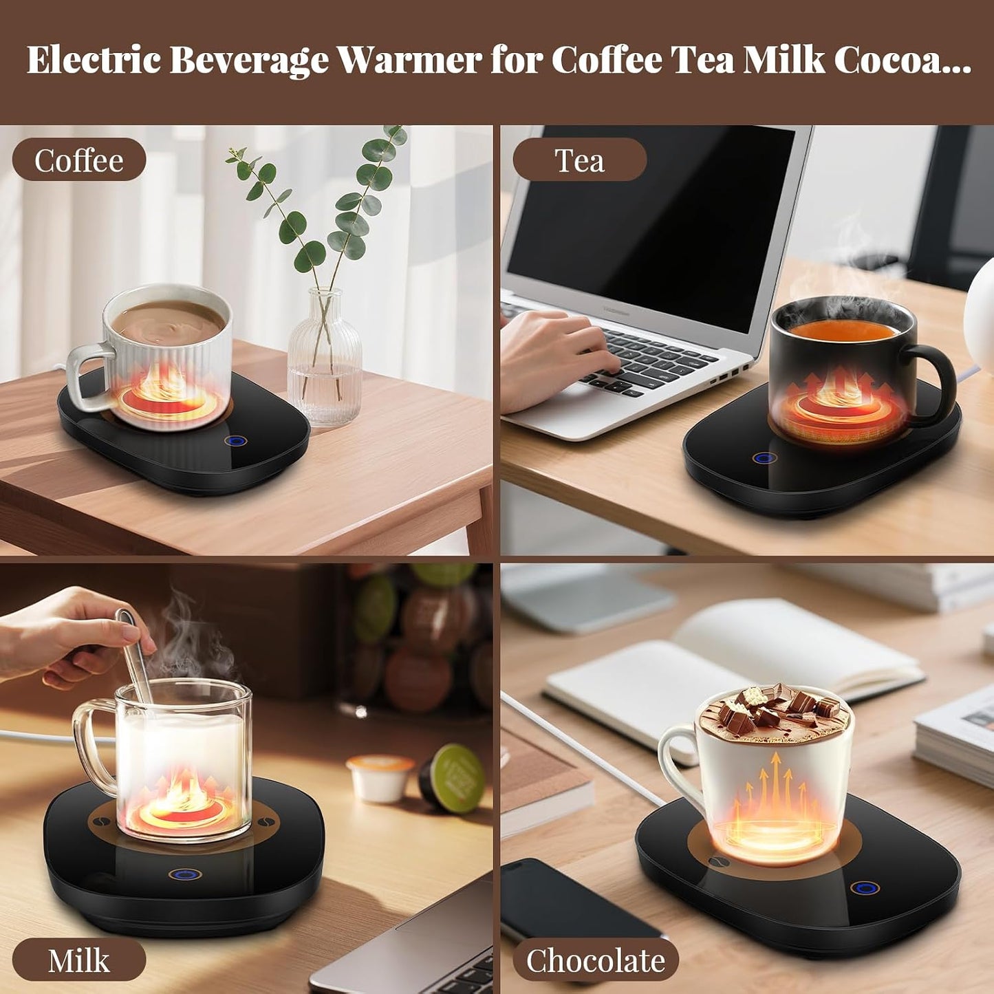 Coffee Mug Warmer for Desk with Auto Shut Off, Coffee Warmer with Auto Shut Off for Desk Office Home ((Valentines Day Coffee Gifts))