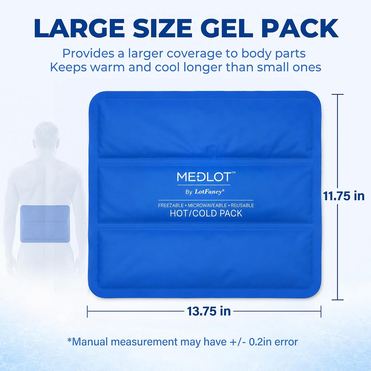 LotFancy Gel Ice Packs, 2pc Reusable Hot Cold Pack for Therapy, Heating Cooling Gel Pad, Pain Relief for Face, Head, TMJ, Wisdom Teeth, Oral Facial Surgery, Sport Injuries, Migraine, Muscle Joint