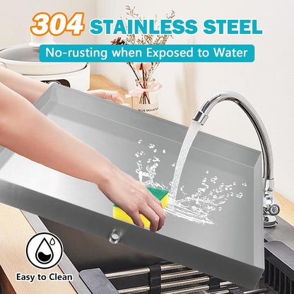Washing Machine Drain Pan,27''x25''x2.5'' Heavy Duty 304 Stainless Steel Washing Machine Pan,Washer Tray for Floor Protection,Washer Drain Pan with Drain Hole & Hose