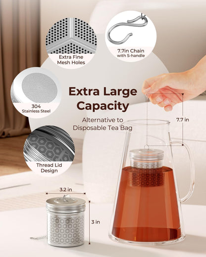 Reinmoson Mini Tea Strainer for Loose Tea Fine Mesh Tea Infuser 1.2”x2.2”