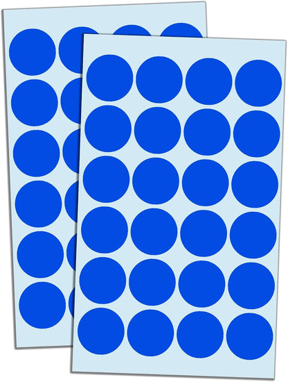600 Pack, 1" Round Colored Dot Stickers Labels - 6 Colors