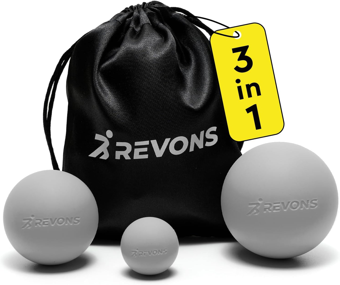 3 in 1 Massage Ball Set - Lacrosse Balls for Myofascial Release, Back Pain Relief, Face Fitness, Trigger Points, Yoga, Physical Therapy, Muscle Recovery and Soft Deep Tissue Massage (Pink)