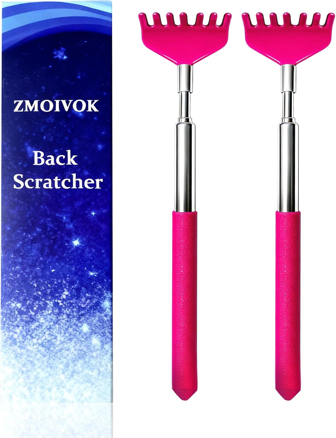 2 Pack Back scratchers Set,Stainless Steel Back Scratcher Extendable