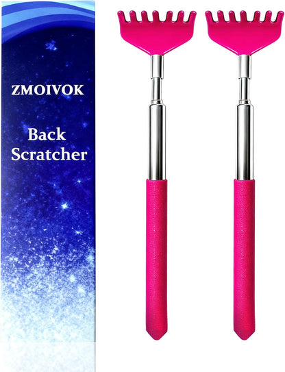 2 Pack Back scratchers Set,Stainless Steel Back Scratcher Extendable