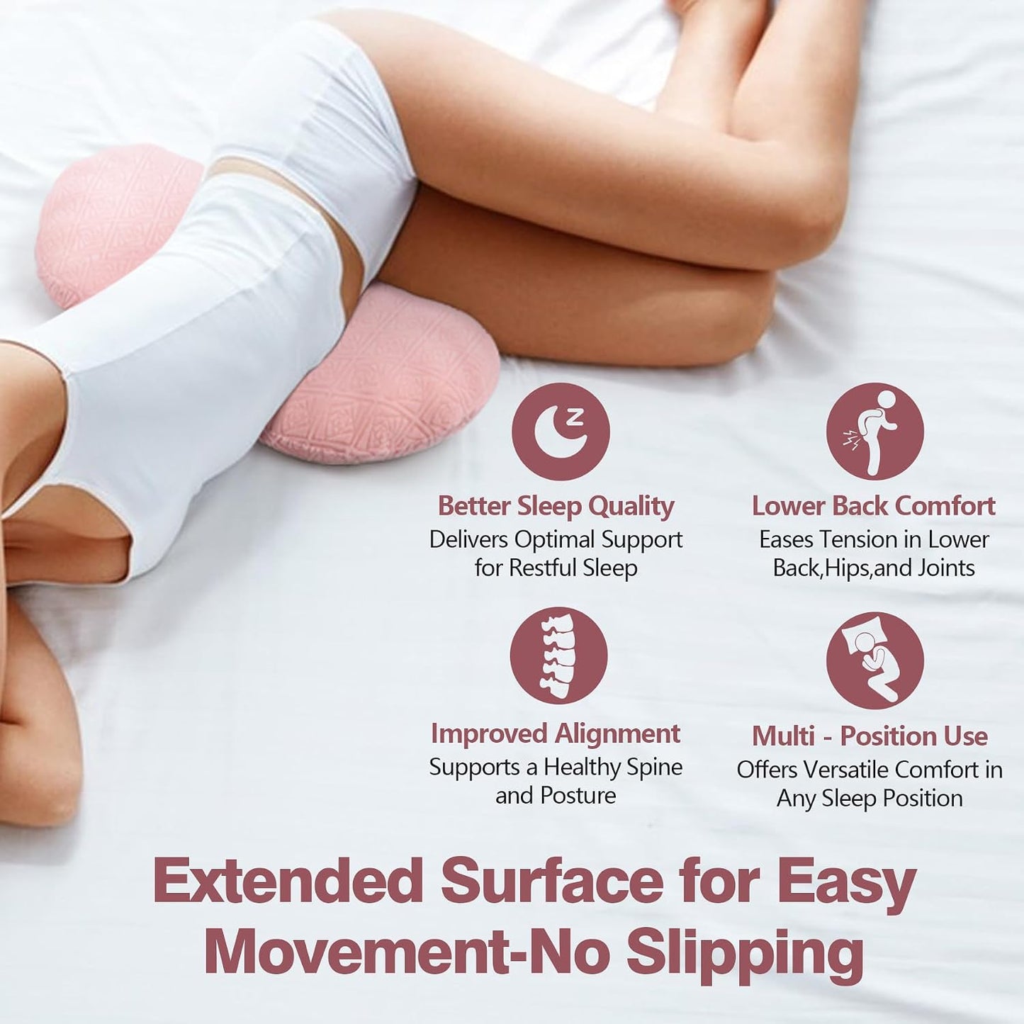 COMFYTHERA Lumbar Support Pillow for Sleeping Memory Foam Lumbar Support Cushion for Lower Back Pain Relief, Back Support Bed Pillow Waist Support (Dark Grey, Large)