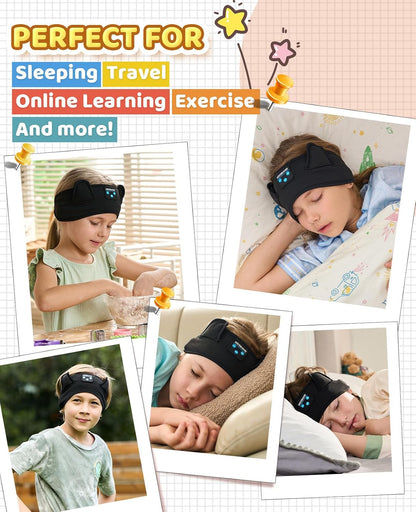 KIDSBAND Kids Bluetooth Headphones, Sleep Headband [Wireless & Wired Playback 2in1] Foldable Headphones for School/Travel/Tablet/Sleep