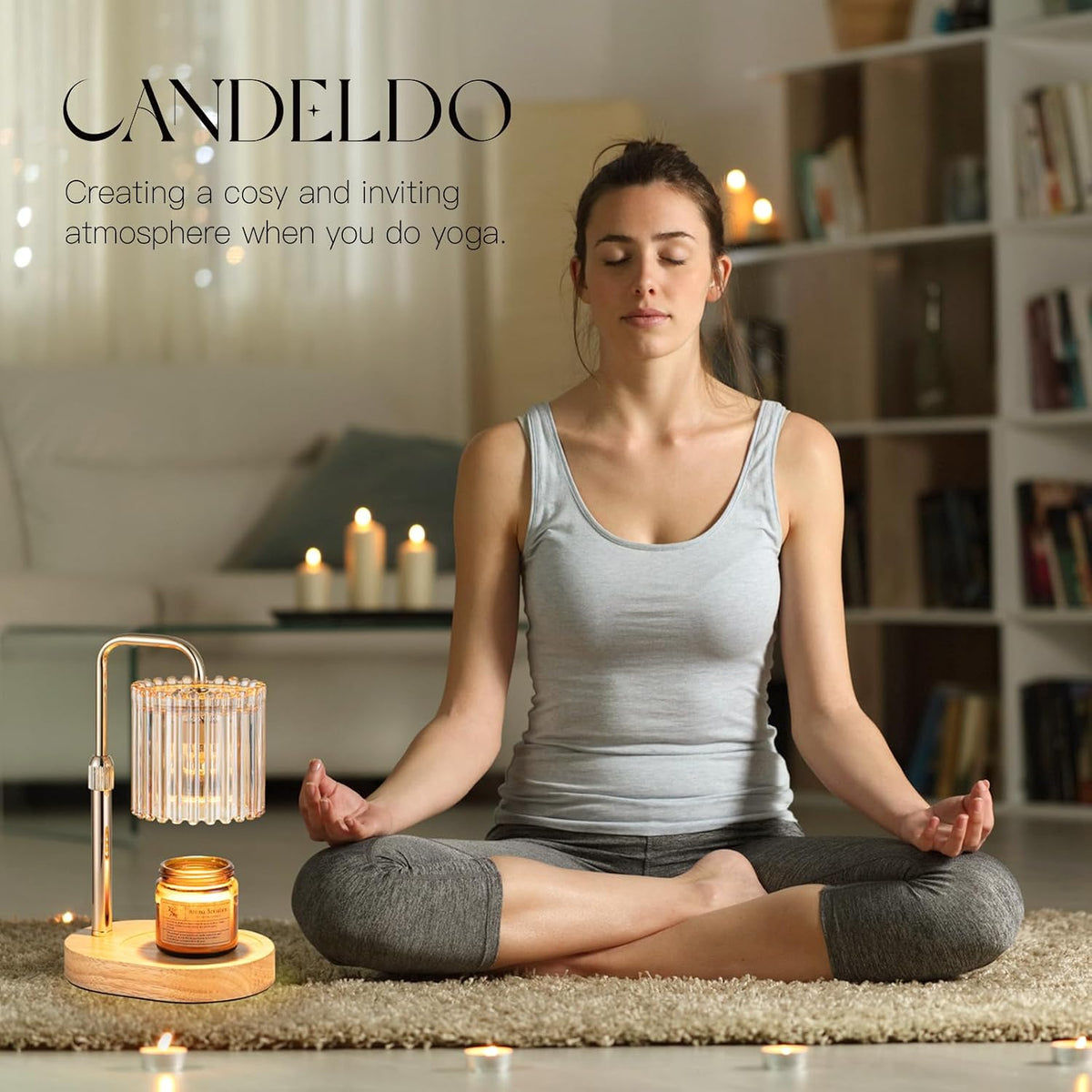 Candeldo Candle Warmer Lamp with Timer: Black Wax Melt Warmer